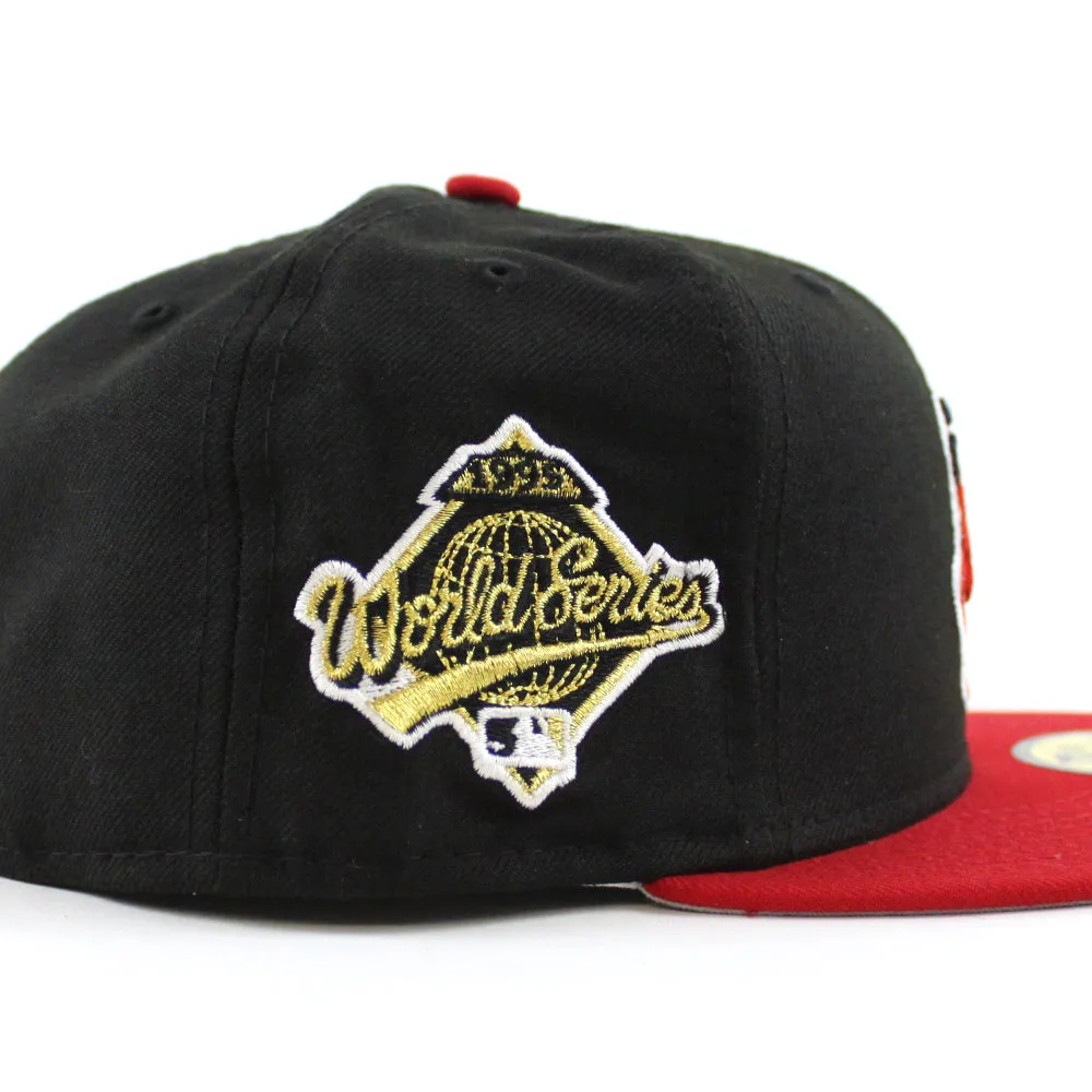 Cleveland Indians 1995 World Series New Era 59Fifty Fitted Hat (Black Red Gray Under Brim )