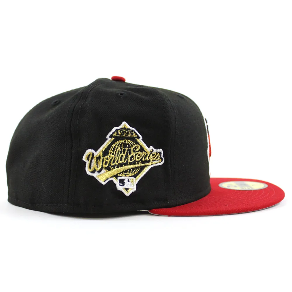 Cleveland Indians 1995 World Series New Era 59Fifty Fitted Hat (Black Red Gray Under Brim )
