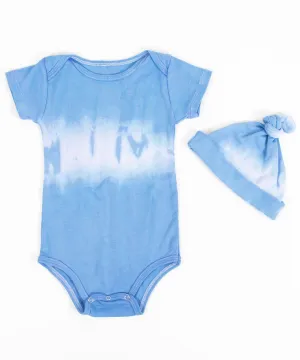 Colorado River Organic Tie Dye Baby Bodysuit   Hat