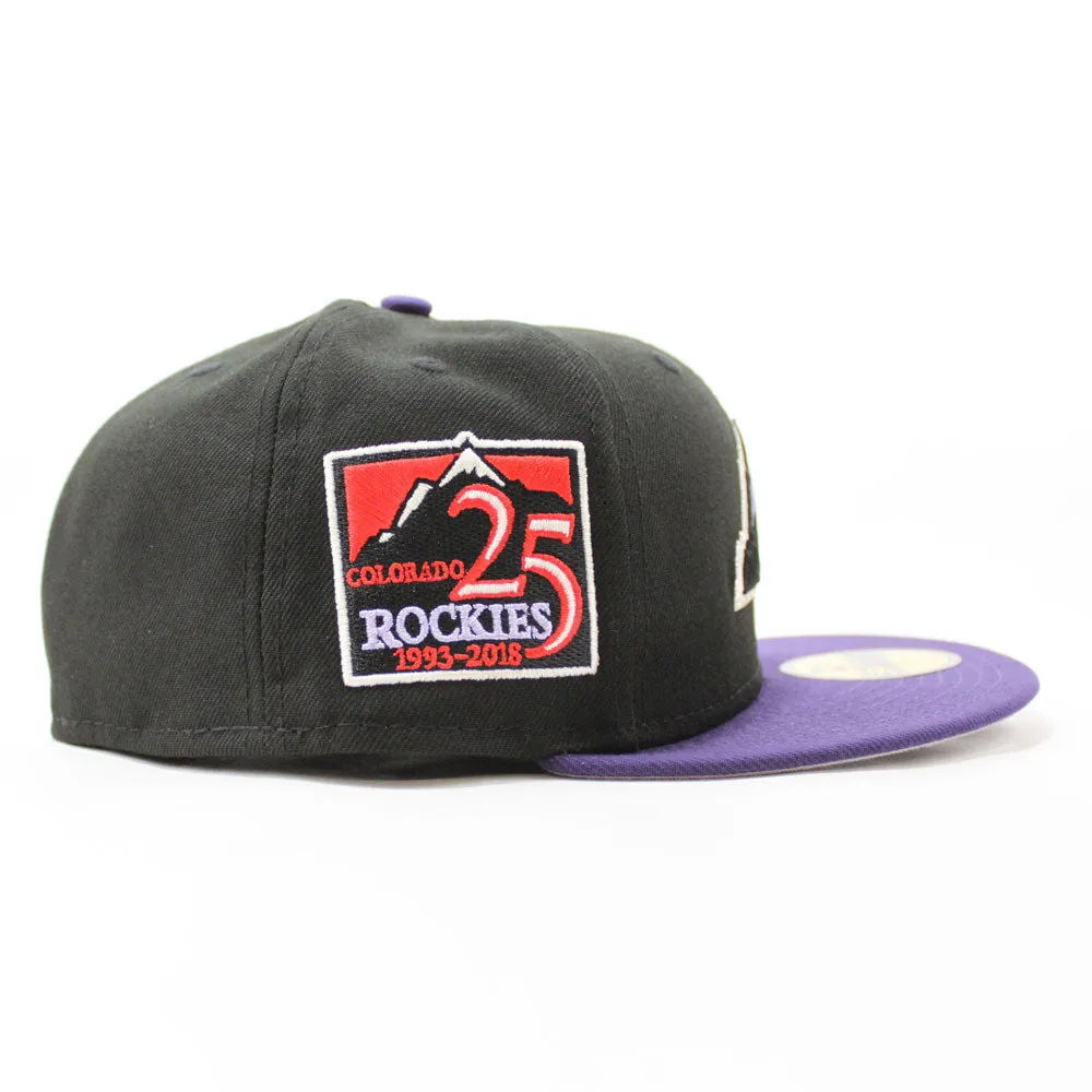 Colorado Rockies 25TH Anniversary New Era 59Fifty Fitted Hat V2 (Glow in the Dark Black Purple Grey Under Brim)