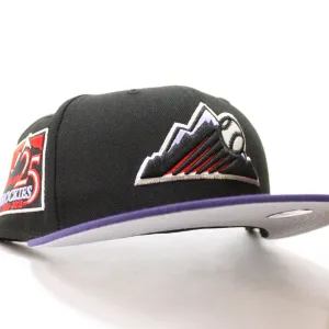 Colorado Rockies 25TH Anniversary New Era 59Fifty Fitted Hat V2 (Glow in the Dark Black Purple Grey Under Brim)