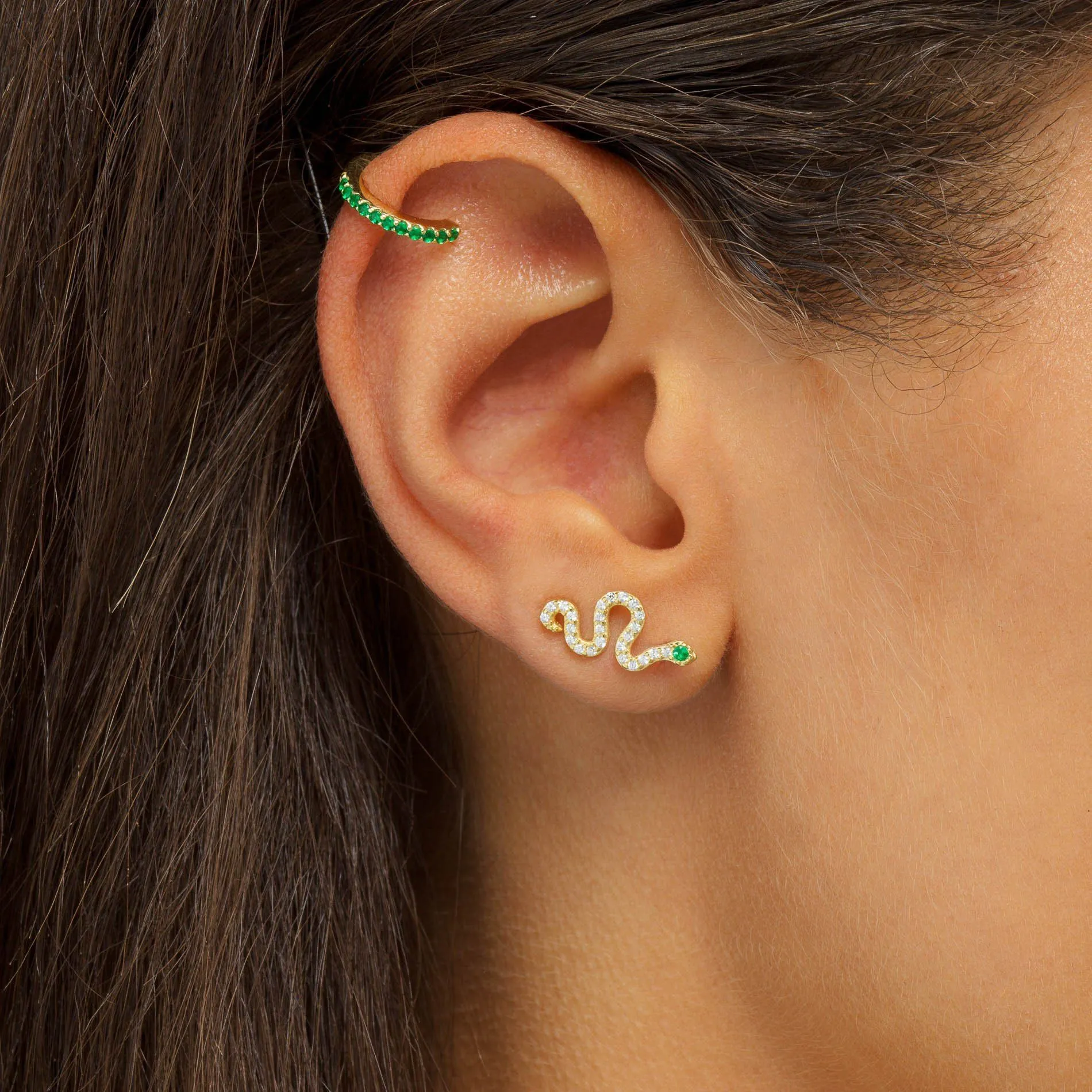 Colored Hinge Pavé Ear Cuff