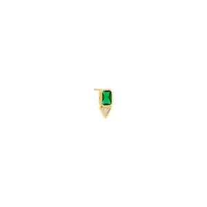 Colored  Mixed Shape Bezel Stud Earring
