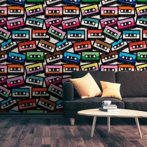 Coloured Cassette Wallpaper Mural
