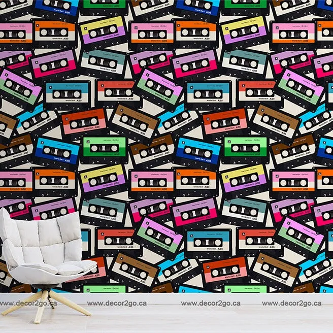 Coloured Cassette Wallpaper Mural