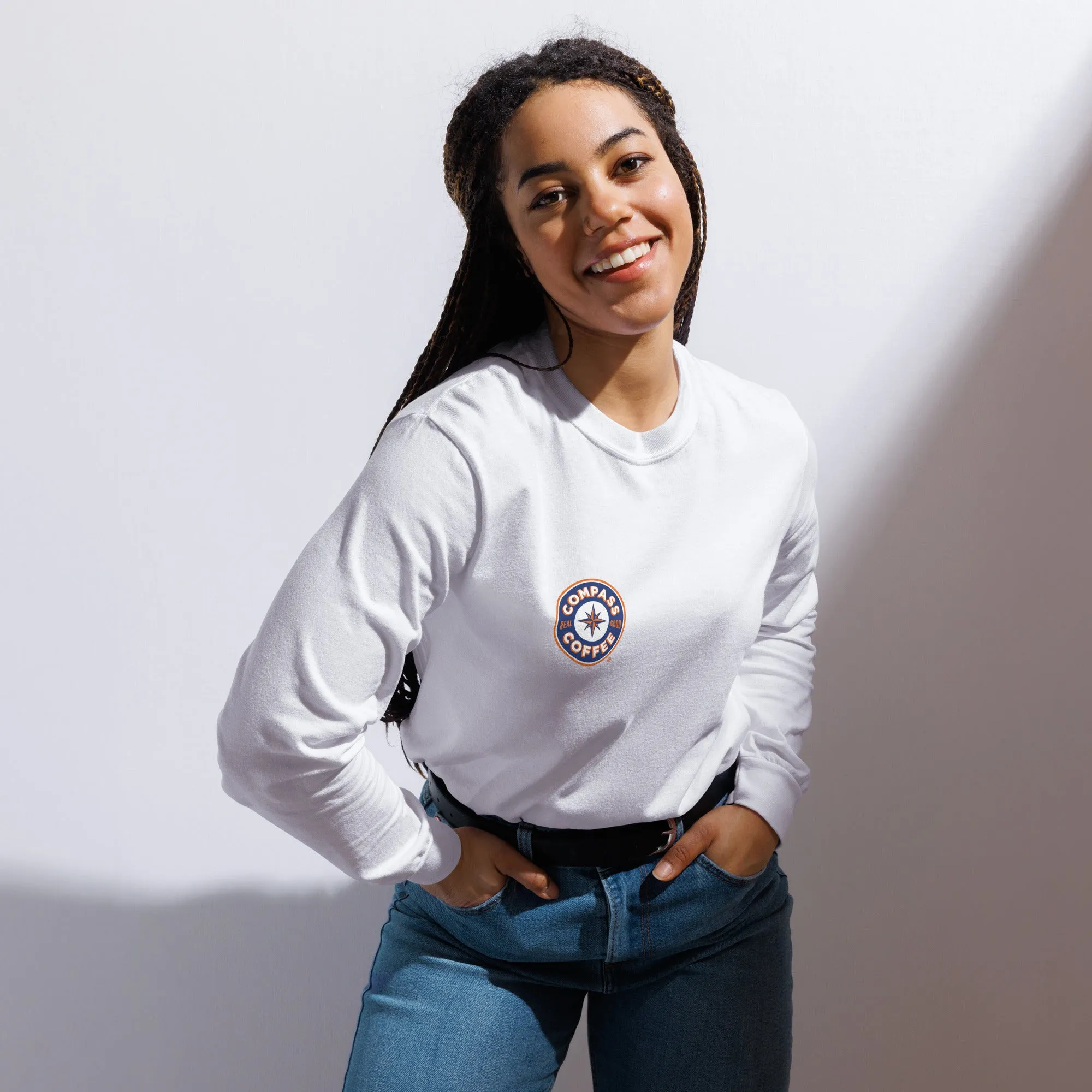 Compass Coffee Heavyweight Long-Sleeve Shirt