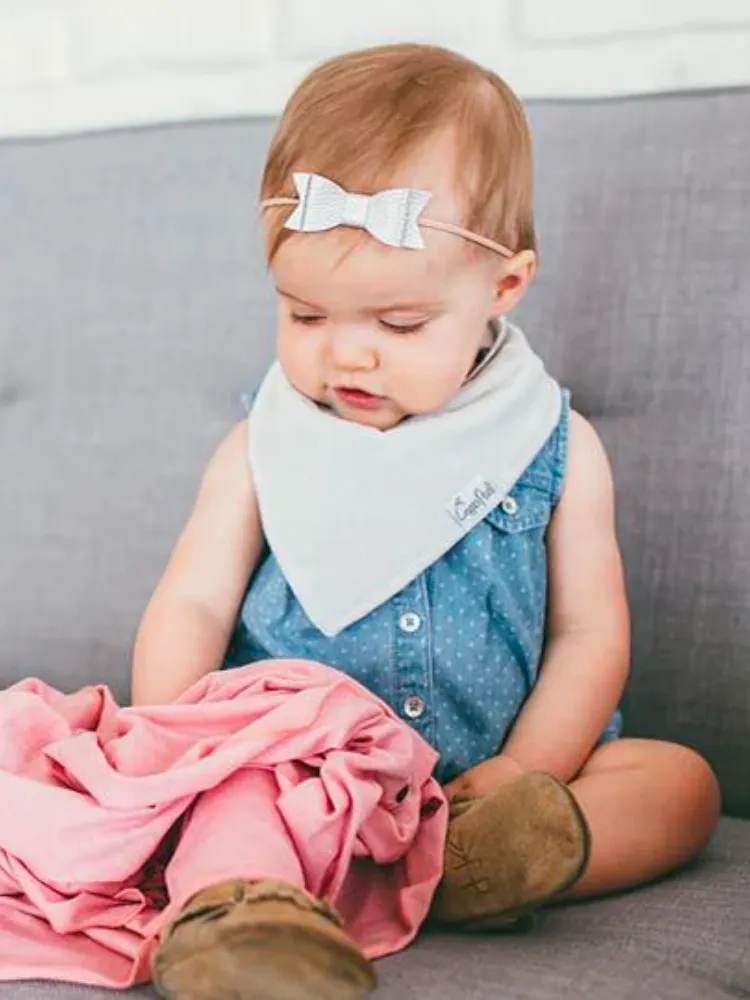 Copper Pearl Bandana Bib Set - Gray