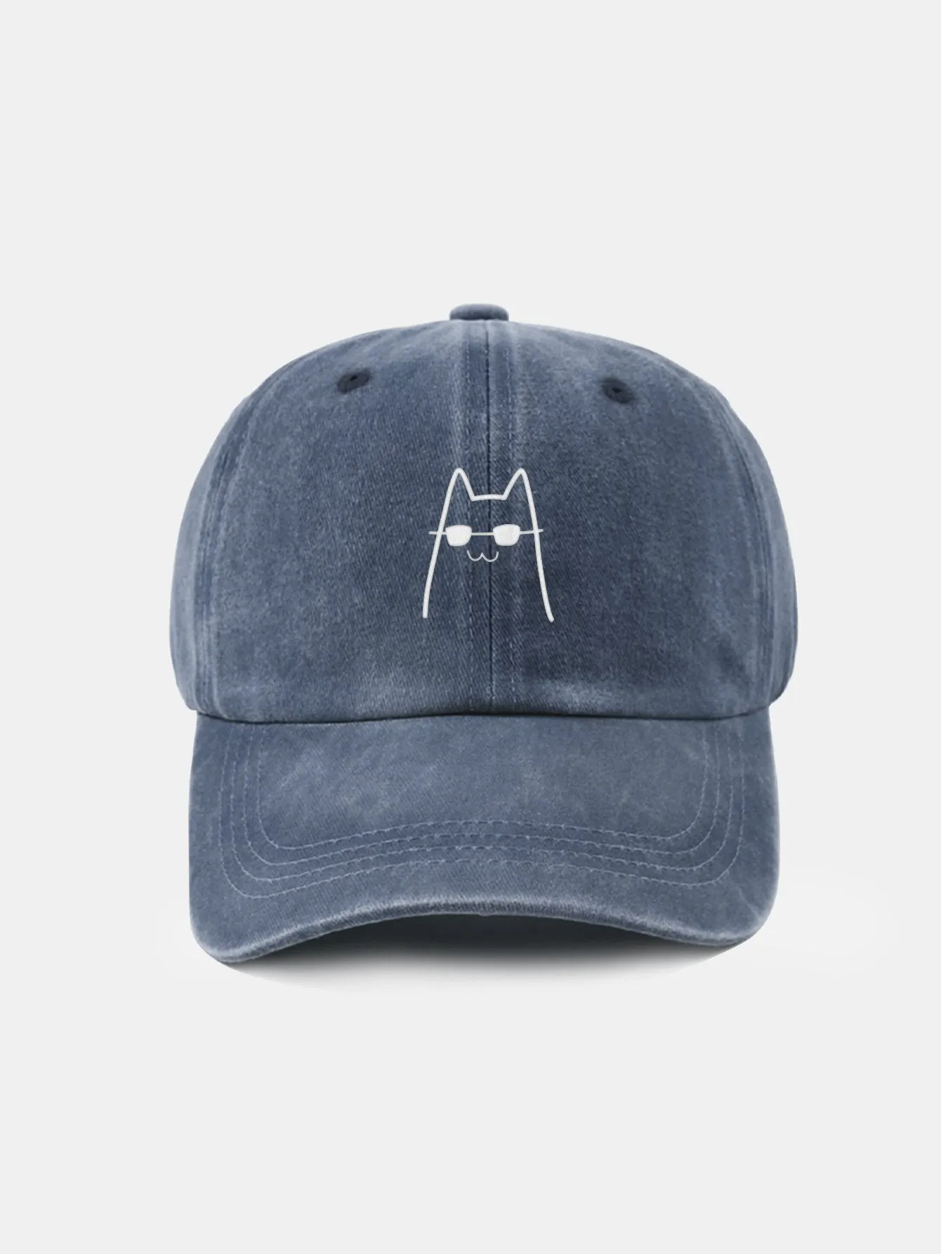 Corak Catlasses Cat Cat Classic Retro Dibasuh Cap Baseball Kapas Tertekan