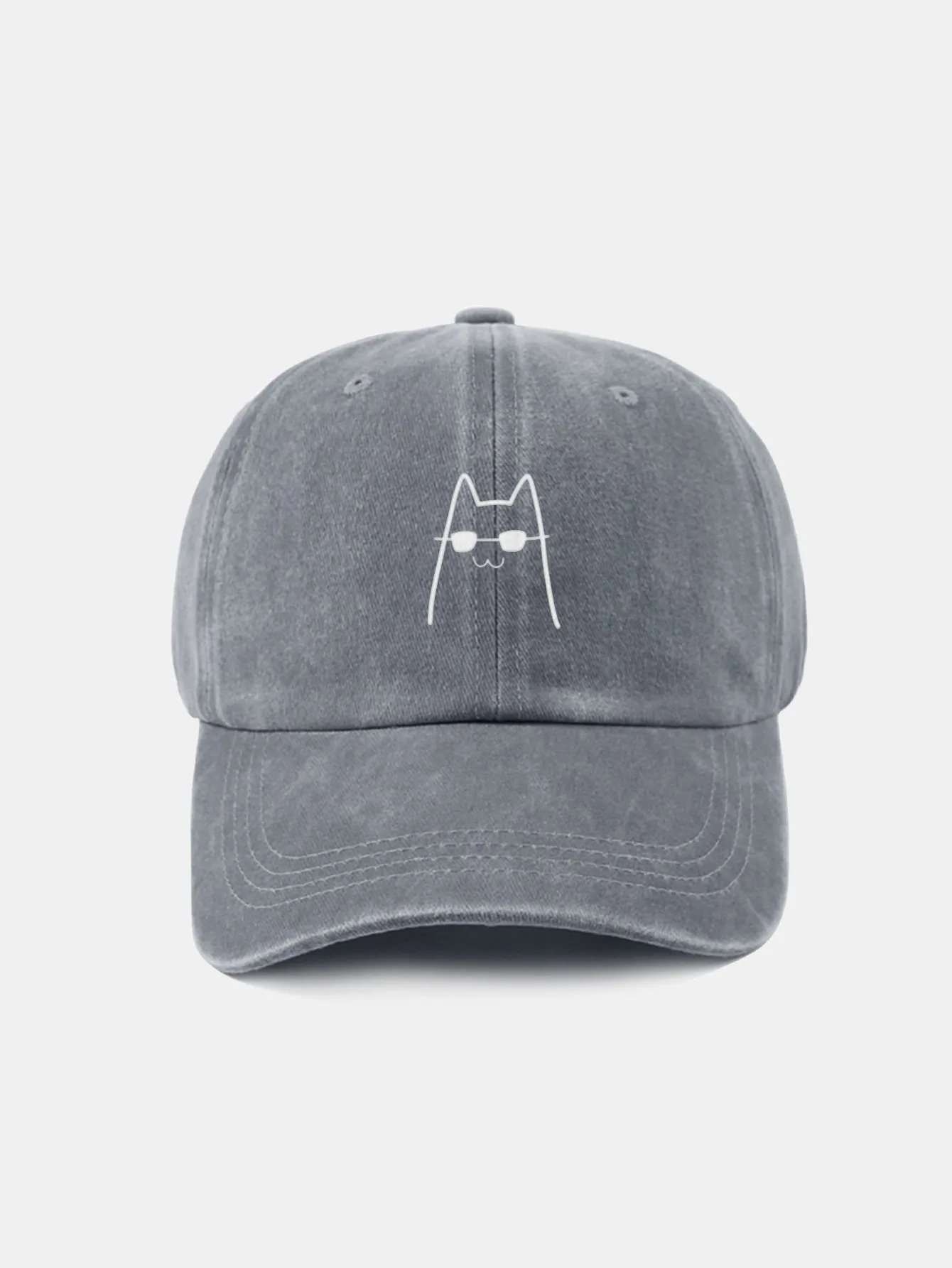 Corak Catlasses Cat Cat Classic Retro Dibasuh Cap Baseball Kapas Tertekan