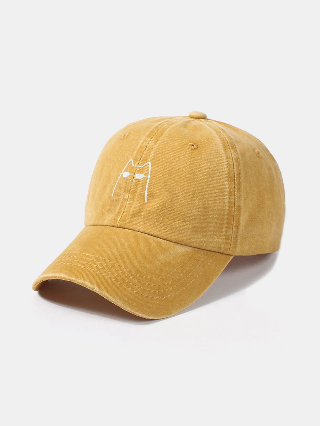 Corak Catlasses Cat Cat Classic Retro Dibasuh Cap Baseball Kapas Tertekan