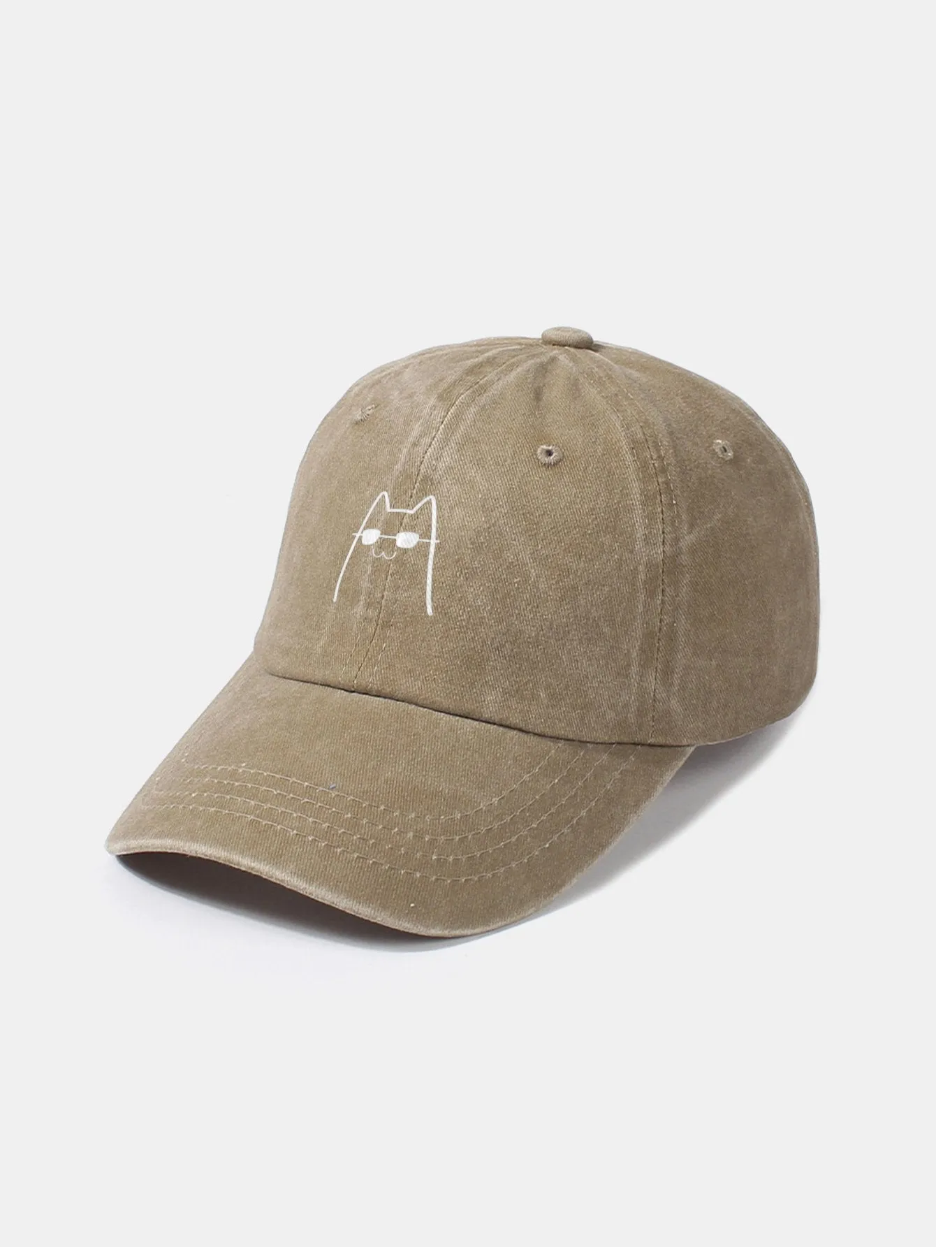 Corak Catlasses Cat Cat Classic Retro Dibasuh Cap Baseball Kapas Tertekan