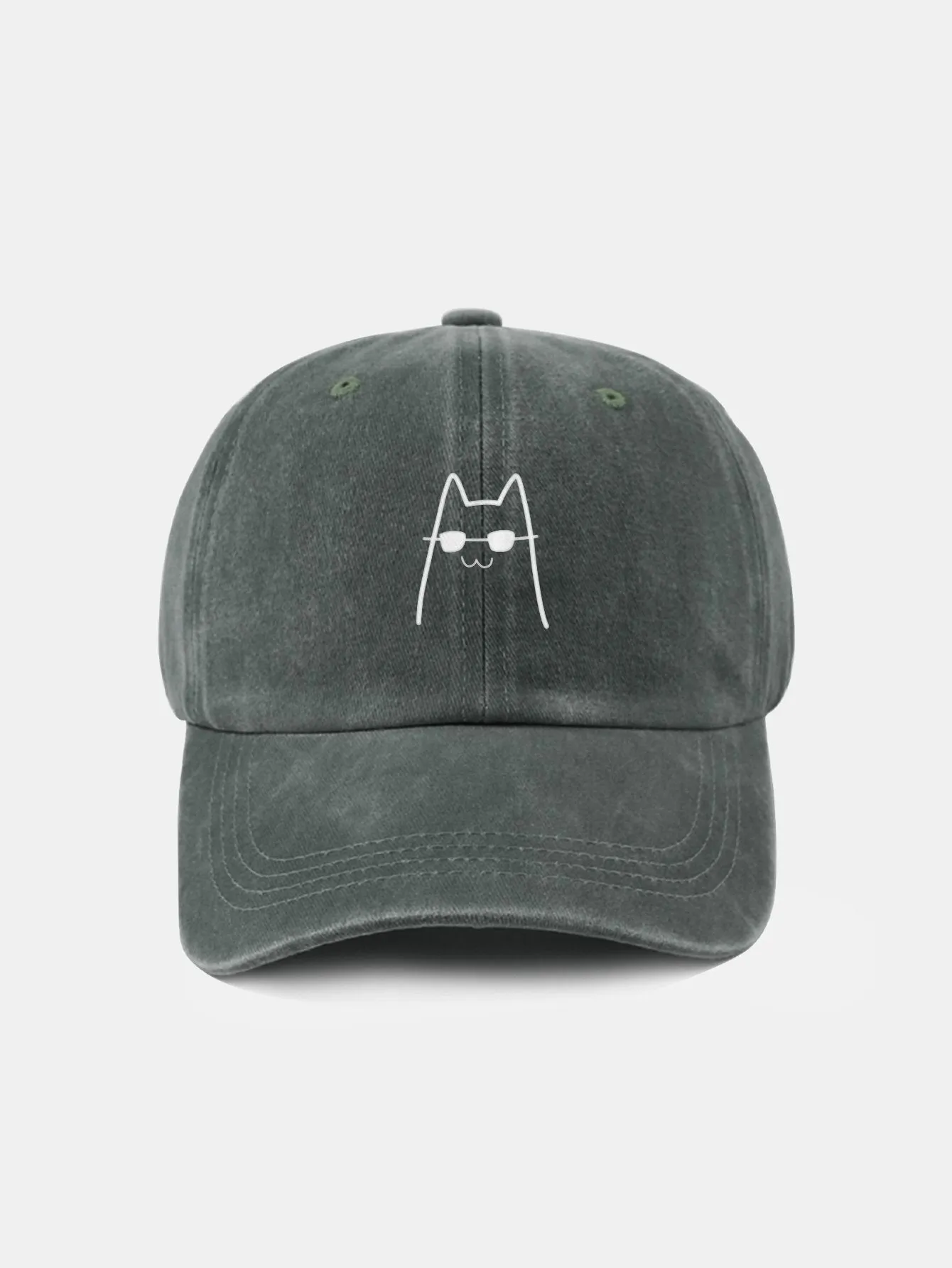 Corak Catlasses Cat Cat Classic Retro Dibasuh Cap Baseball Kapas Tertekan