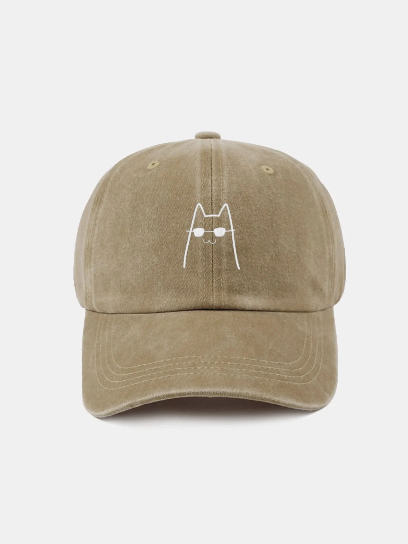 Corak Catlasses Cat Cat Classic Retro Dibasuh Cap Baseball Kapas Tertekan
