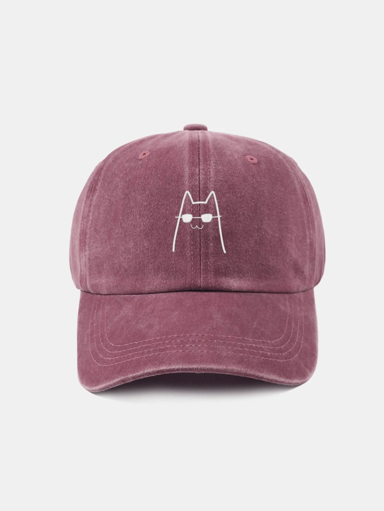 Corak Catlasses Cat Cat Classic Retro Dibasuh Cap Baseball Kapas Tertekan