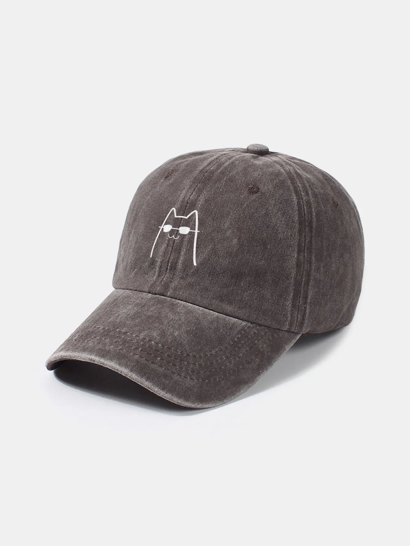 Corak Catlasses Cat Cat Classic Retro Dibasuh Cap Baseball Kapas Tertekan