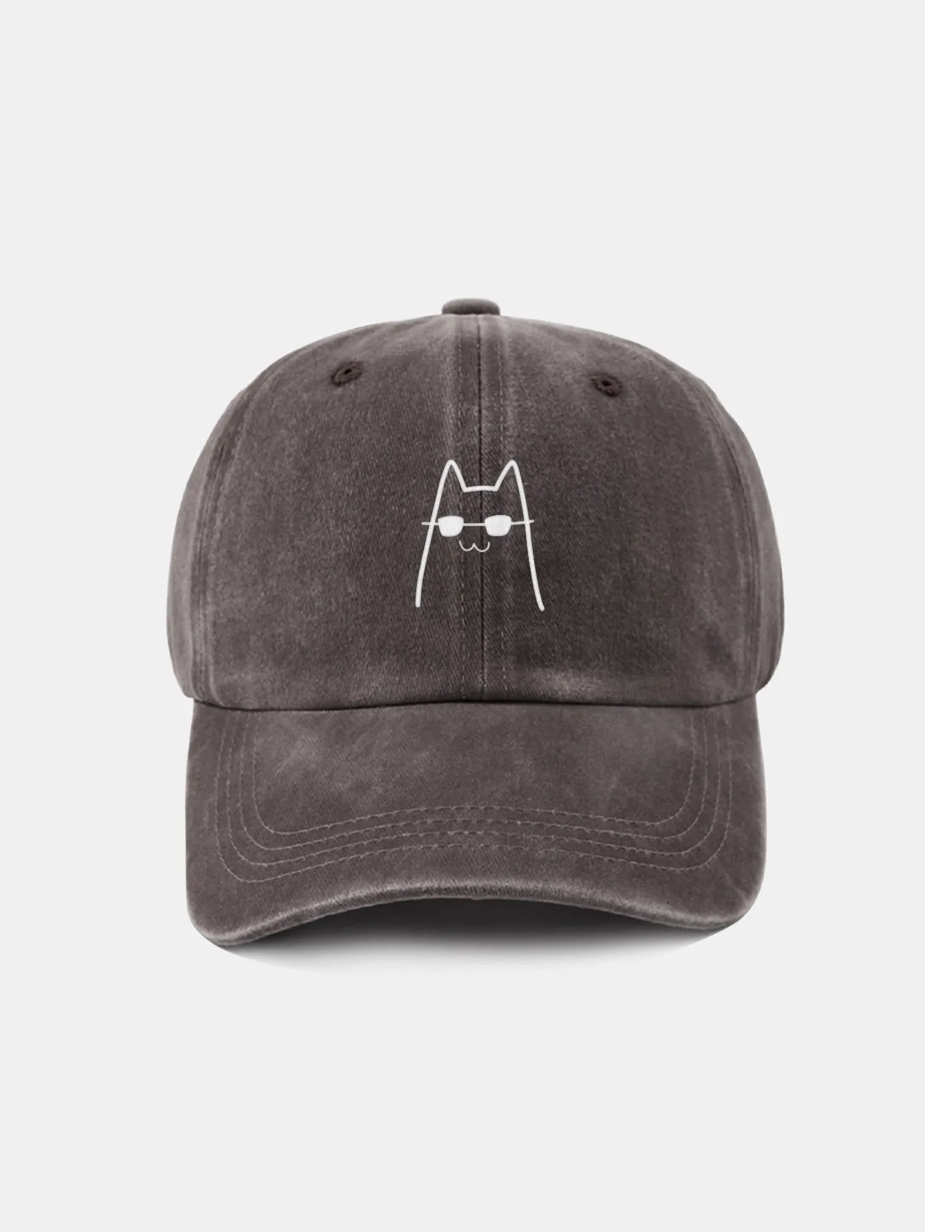 Corak Catlasses Cat Cat Classic Retro Dibasuh Cap Baseball Kapas Tertekan