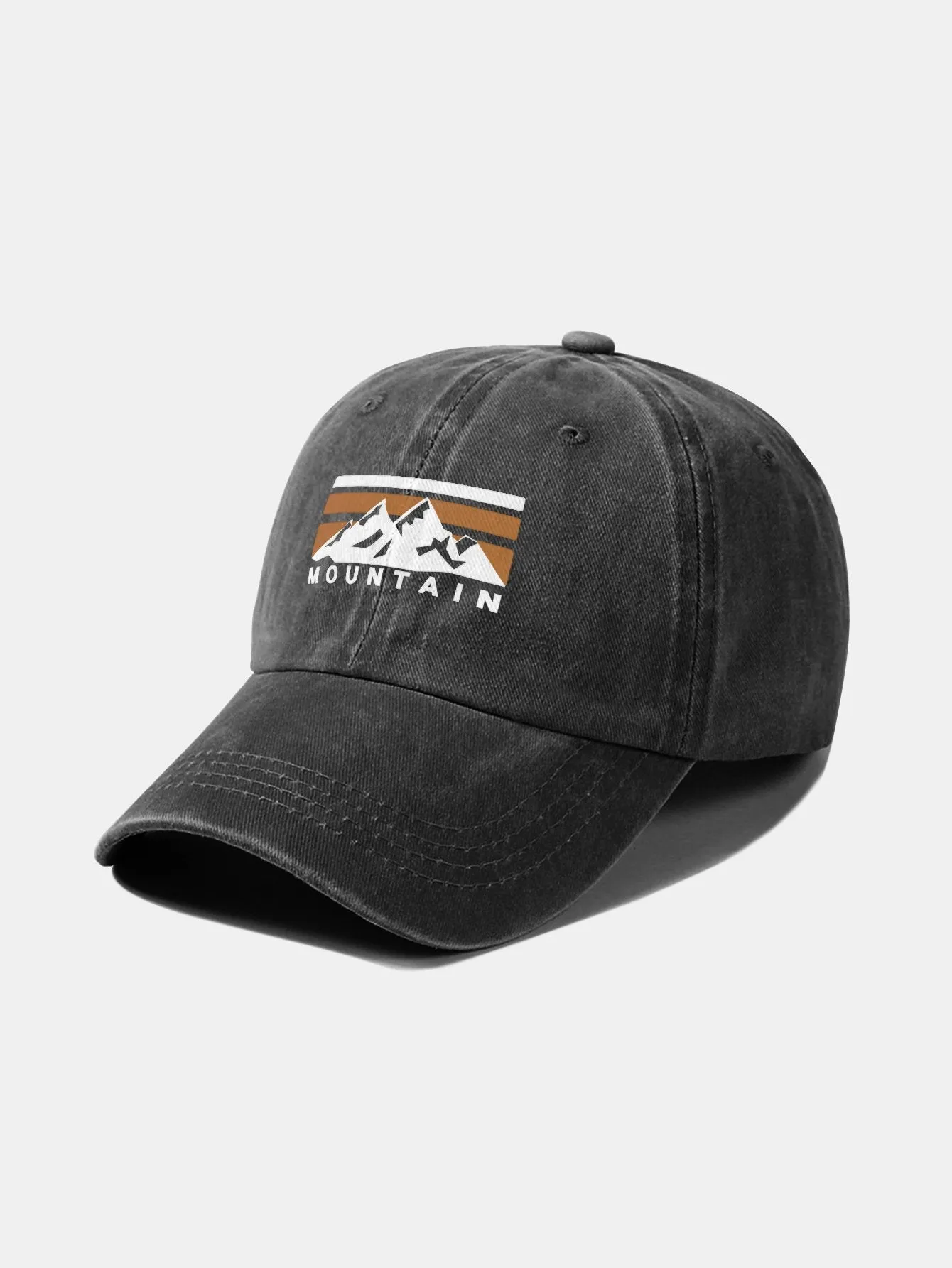 Corak gunung klasik retro yang dibasuh topi baseball kapas tertekan