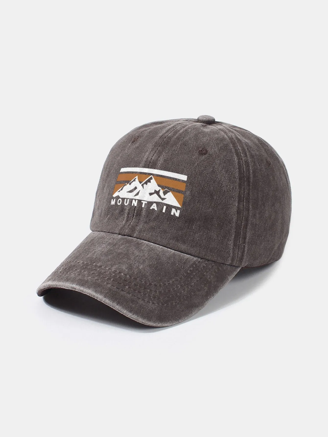 Corak gunung klasik retro yang dibasuh topi baseball kapas tertekan