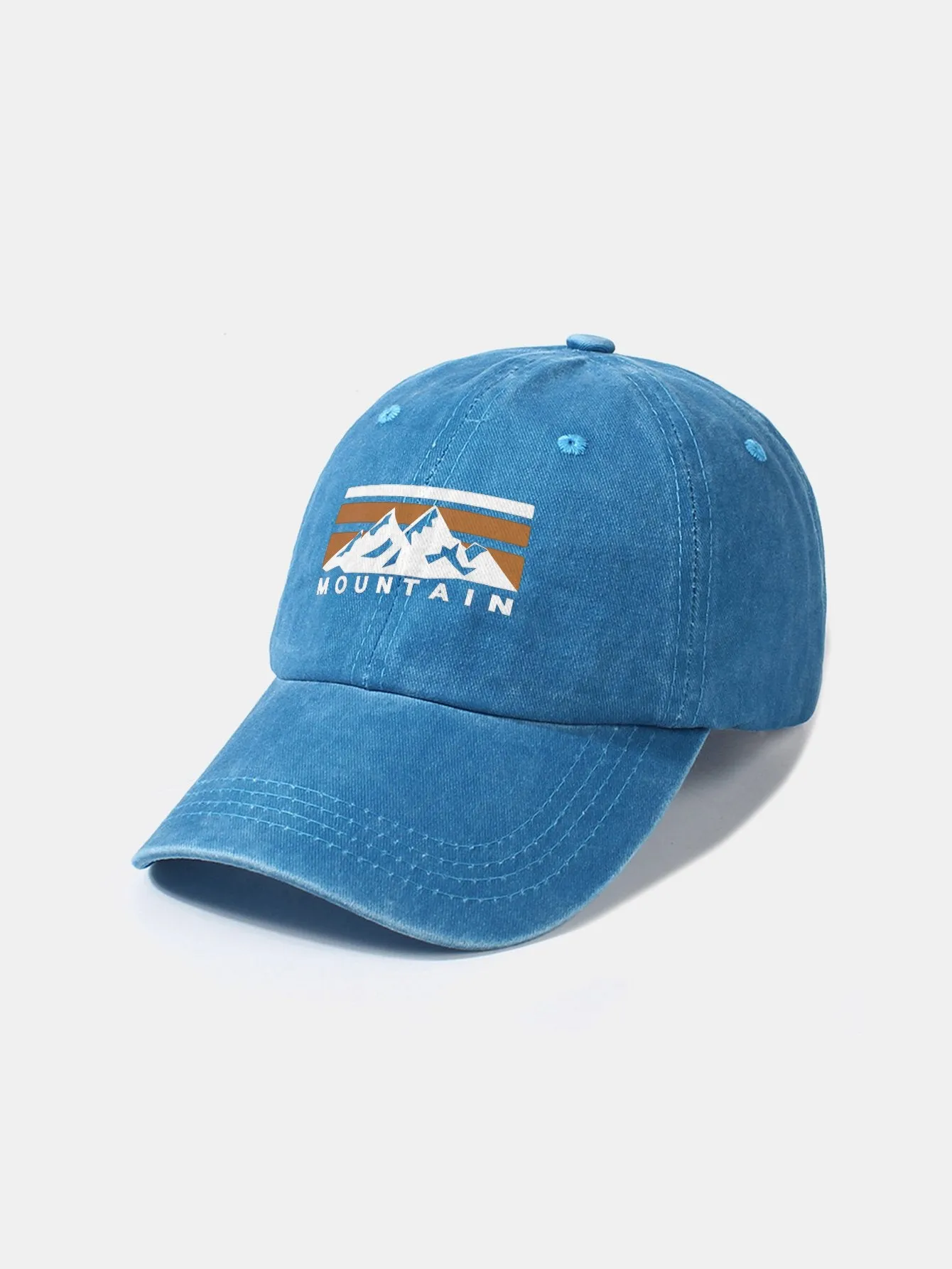 Corak gunung klasik retro yang dibasuh topi baseball kapas tertekan