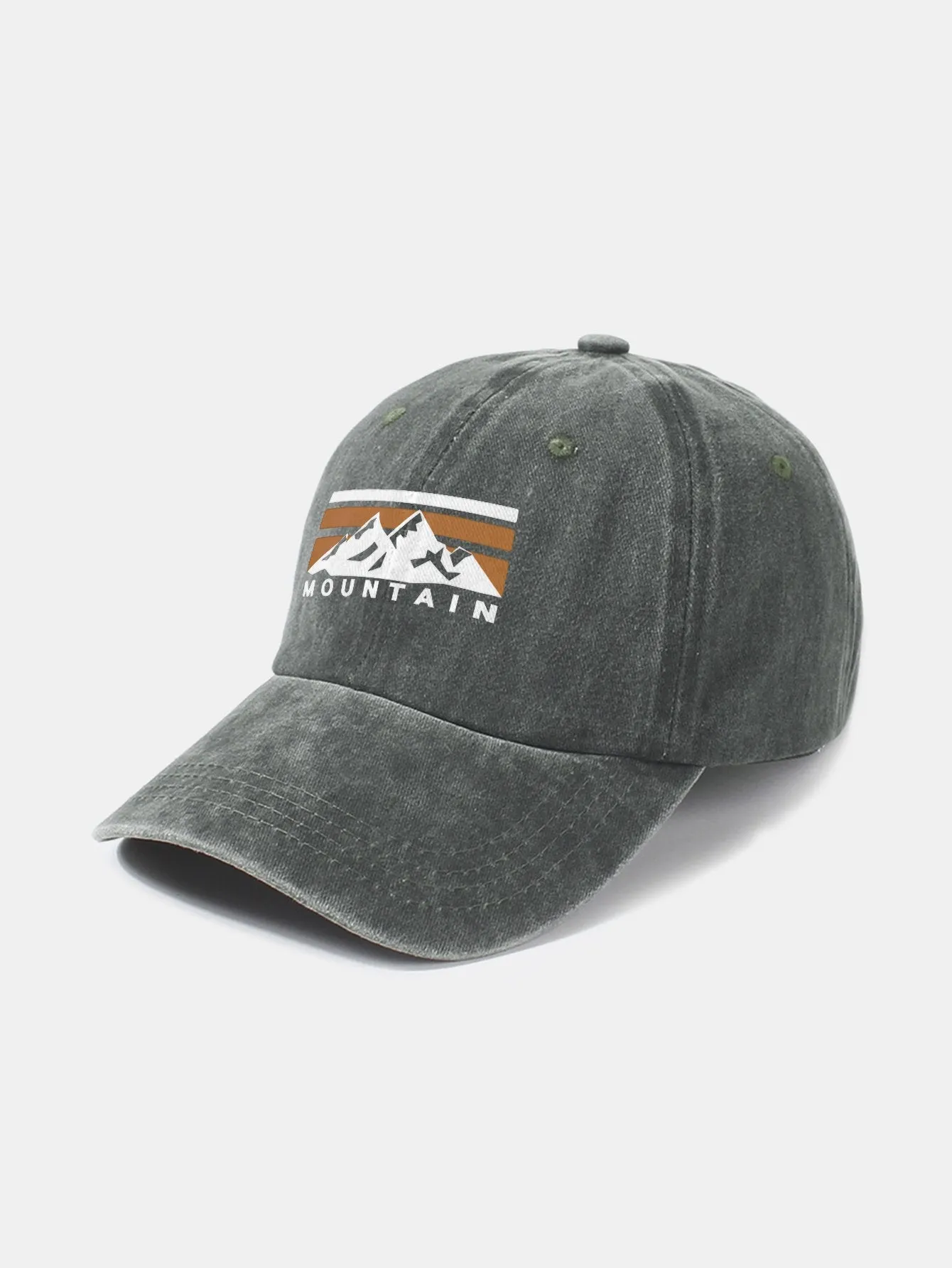 Corak gunung klasik retro yang dibasuh topi baseball kapas tertekan