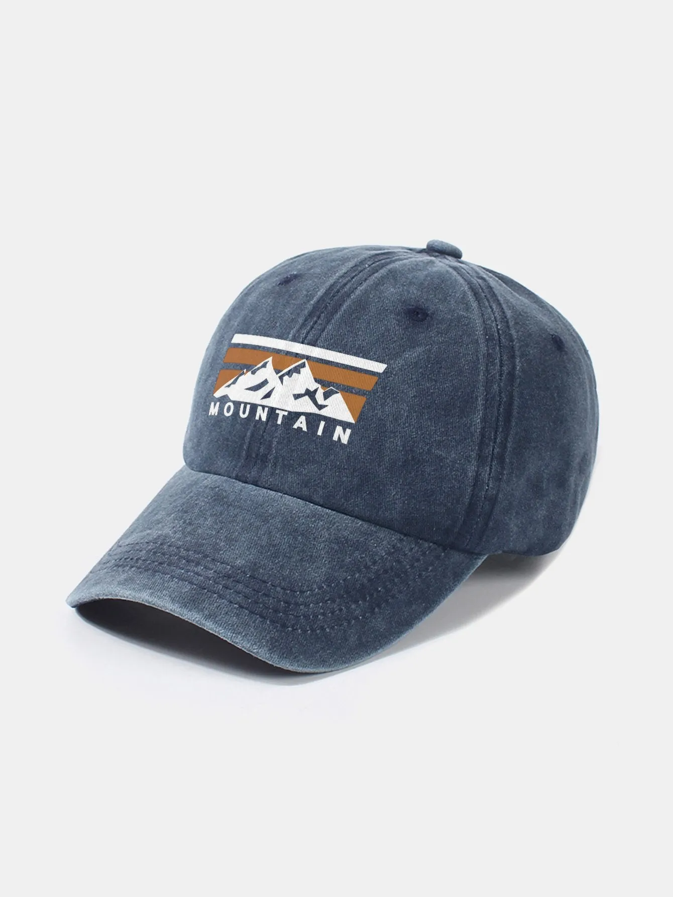 Corak gunung klasik retro yang dibasuh topi baseball kapas tertekan