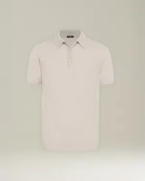 COTTON POLO SHIRT WITH SIMPLE RIBBED PATTERN