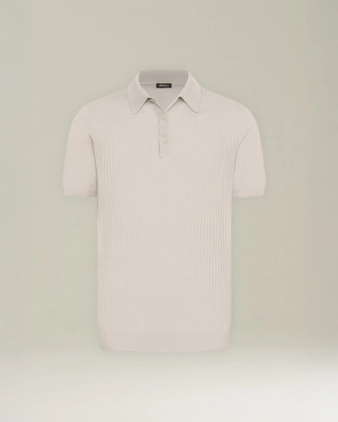 COTTON POLO SHIRT WITH SIMPLE RIBBED PATTERN
