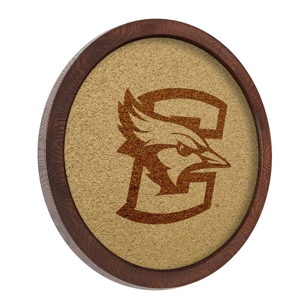 Creighton Bluejays: Logo - "Faux" Barrel Framed Cork Board