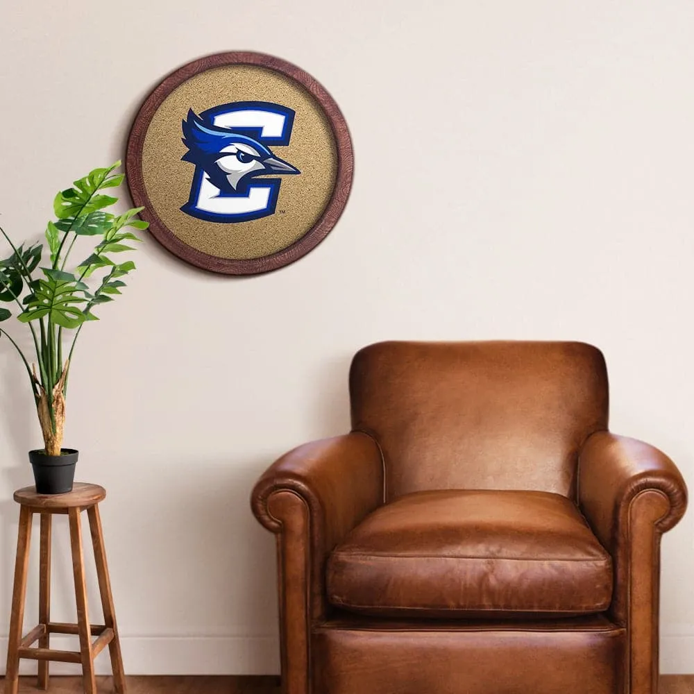 Creighton Bluejays: Logo - "Faux" Barrel Framed Cork Board