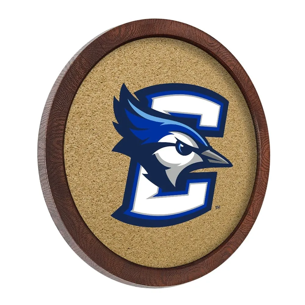 Creighton Bluejays: Logo - "Faux" Barrel Framed Cork Board