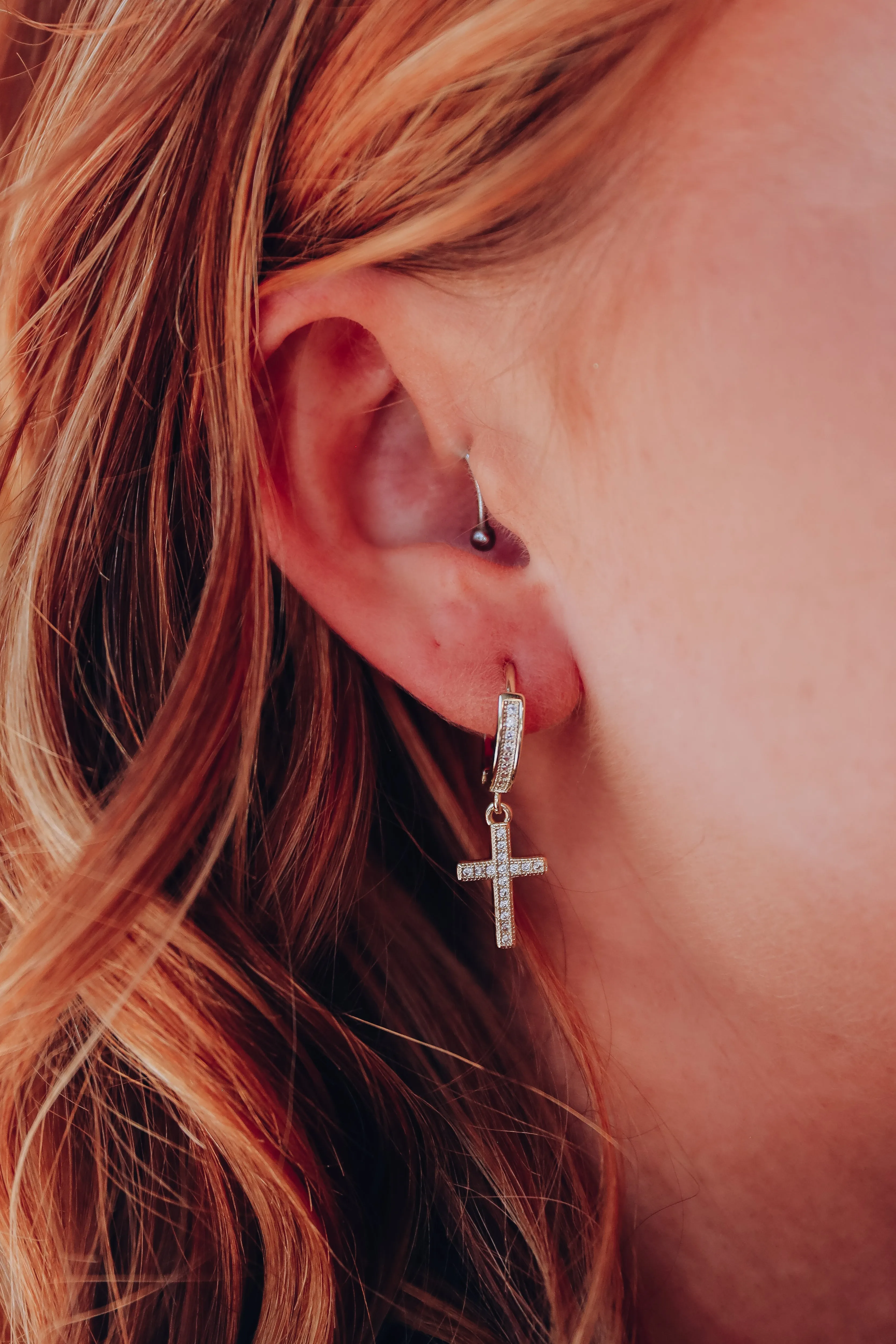 Cross Huggies By Treasure Jewels