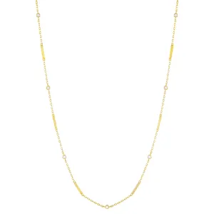 CZ Bezel Bar Necklace