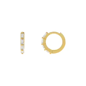 CZ Multi Baguette Huggie Earring
