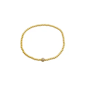 CZ Pave Accented Ball Bracelet