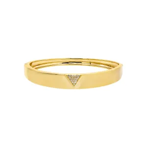 CZ Pave Triangle Wide Bangle Bracelet