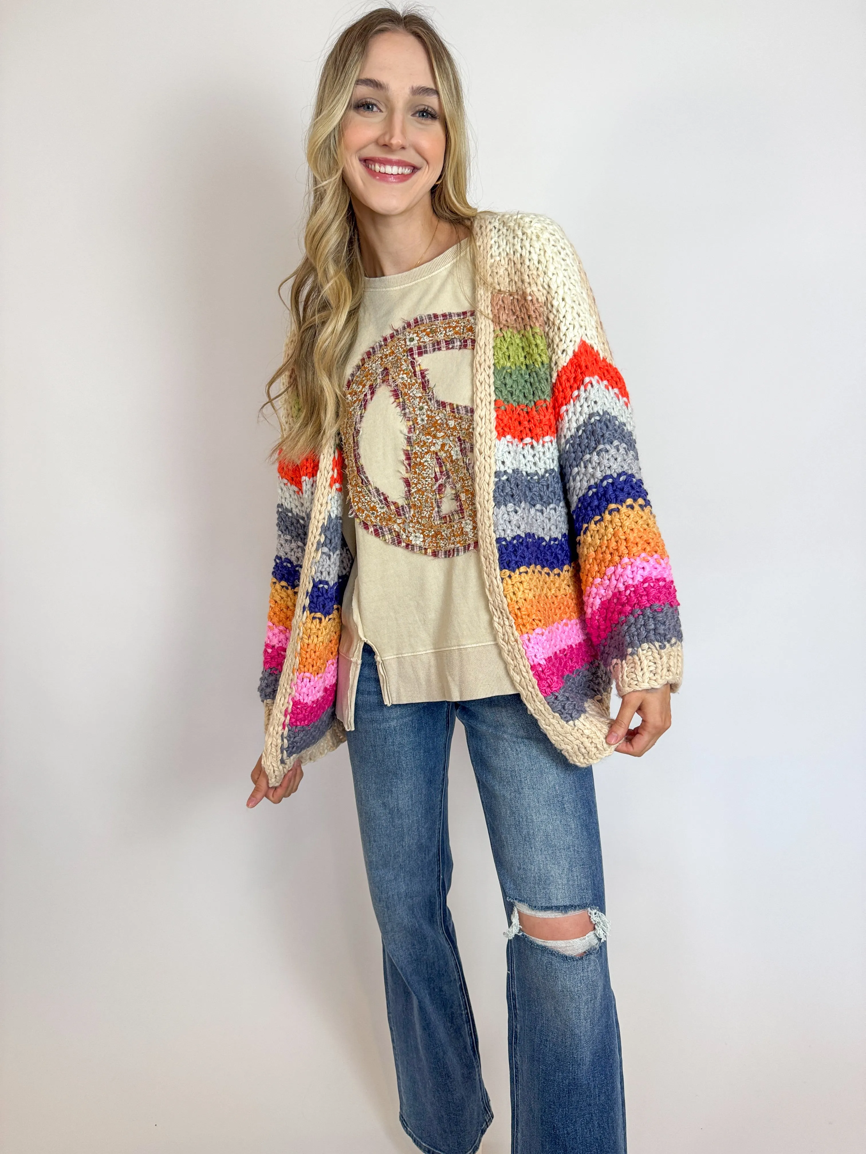 Daisy Multi Strip Cardigan
