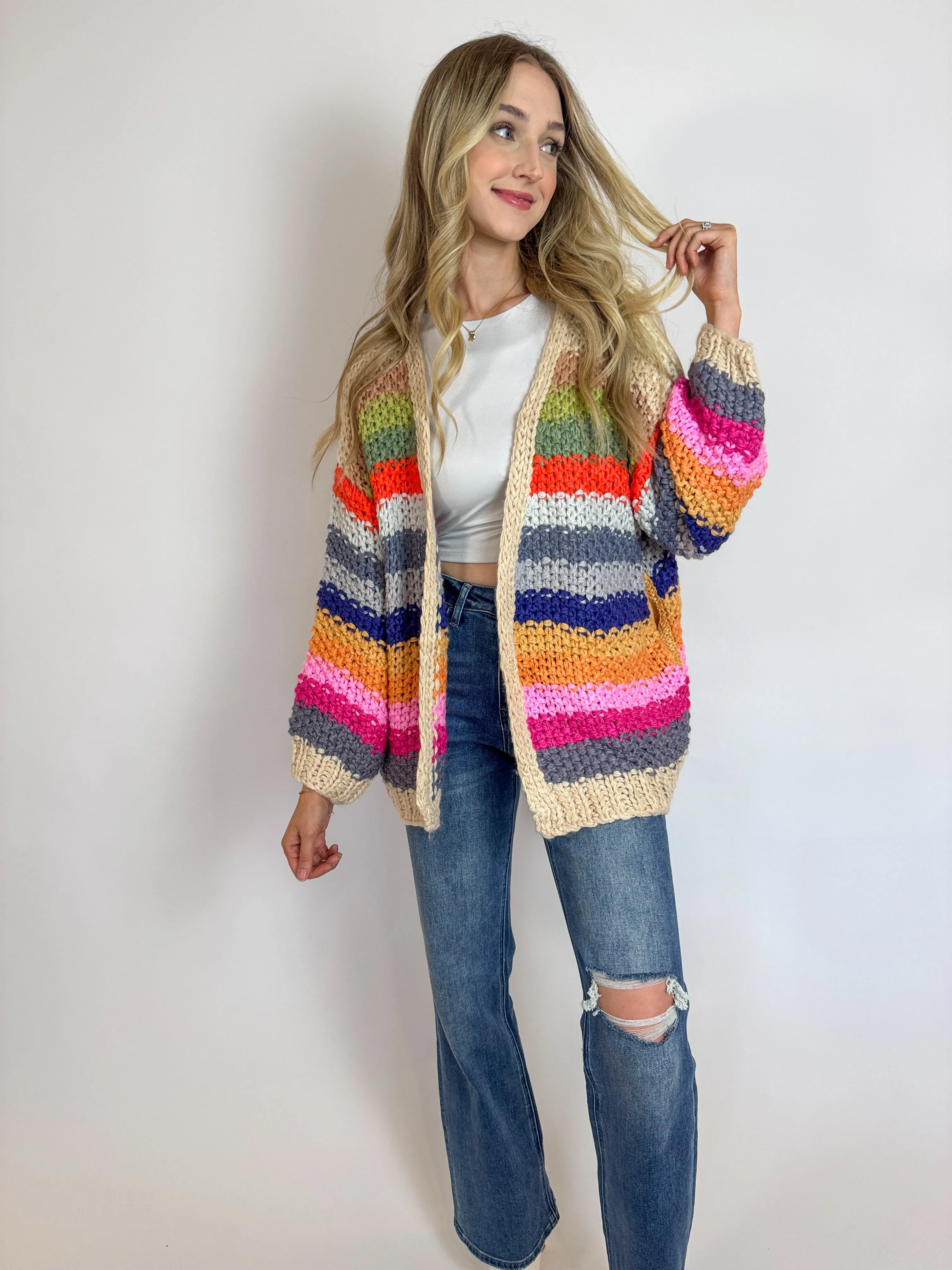 Daisy Multi Strip Cardigan