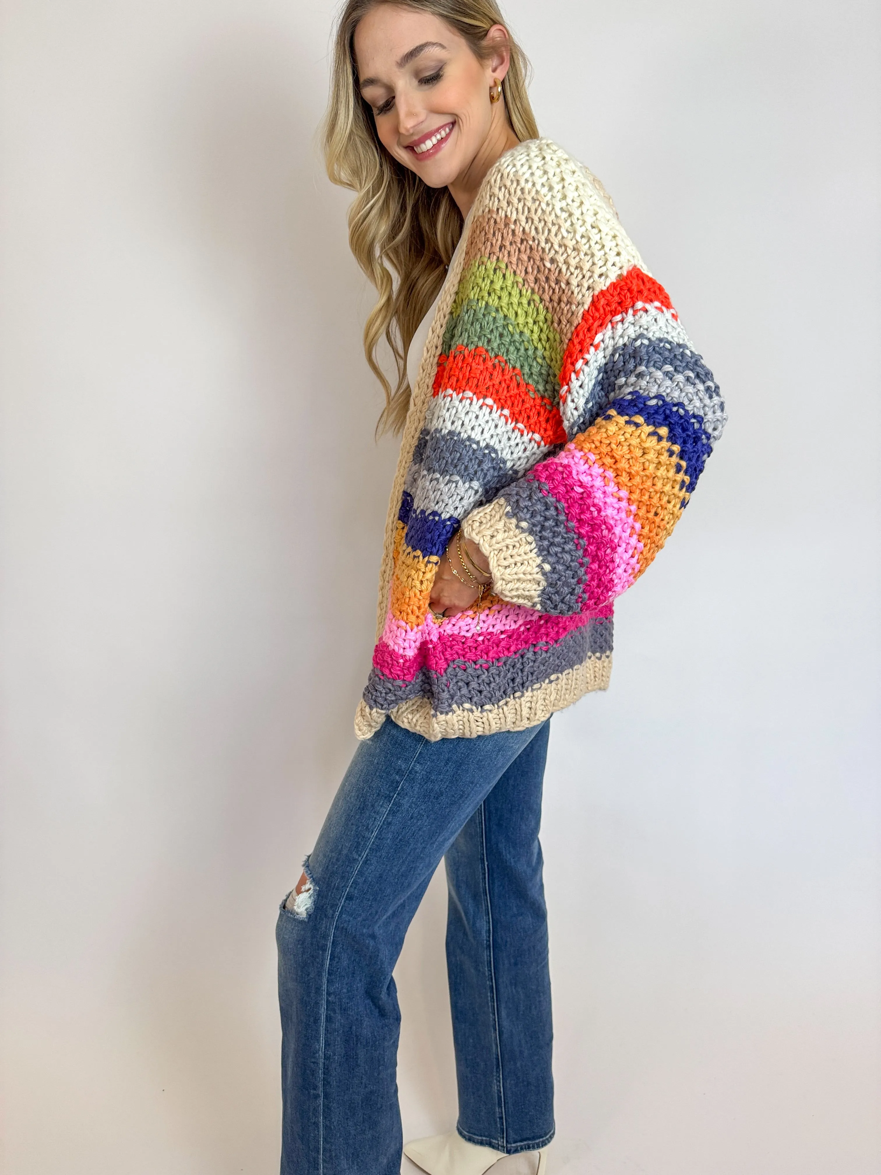 Daisy Multi Strip Cardigan