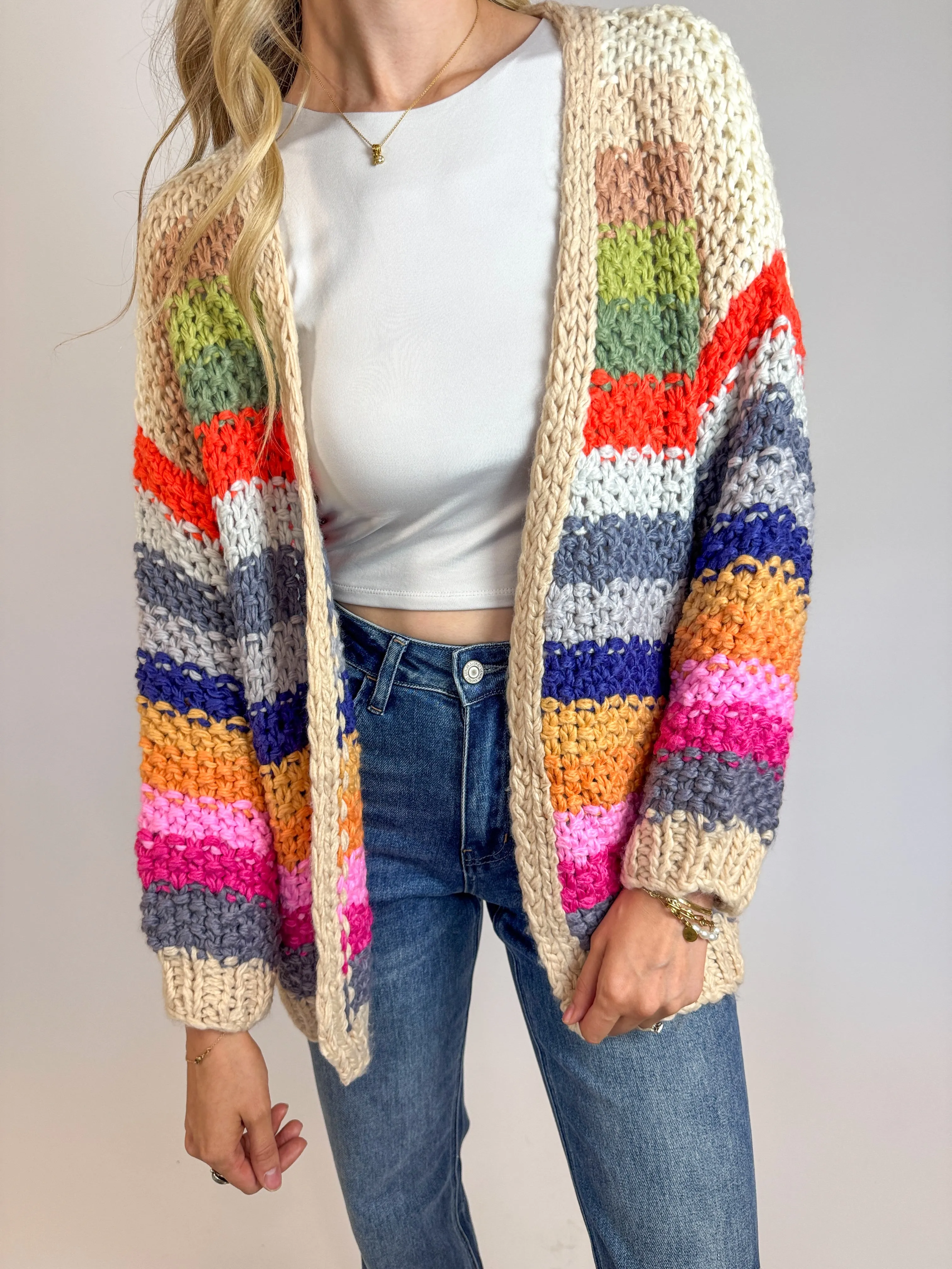 Daisy Multi Strip Cardigan