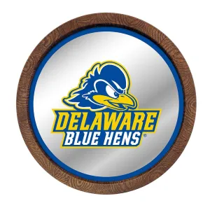 Delaware Blue Hens: Logo - "Faux" Barrel Top Mirrored Wall Sign