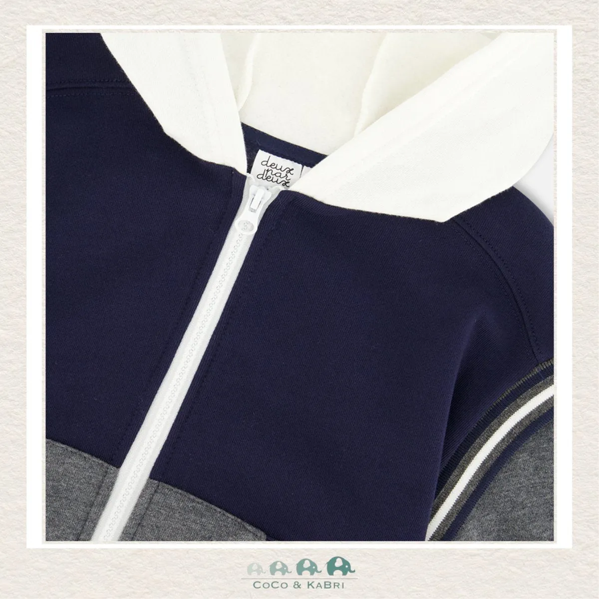 Deux Par Deux: Boys Full Zip Hooded Fleece Top