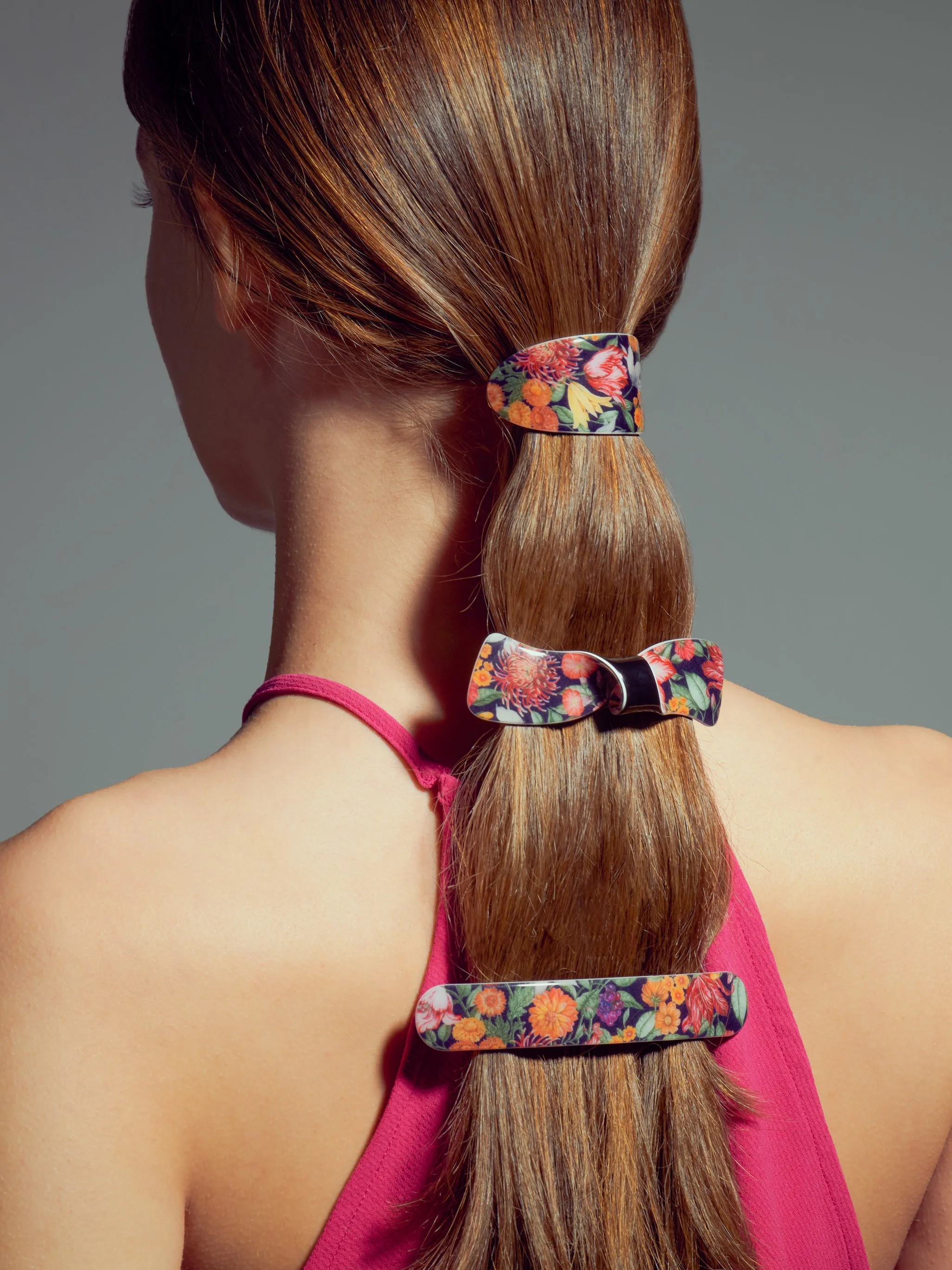 Diane Large Royal Garland Print Hair Clip