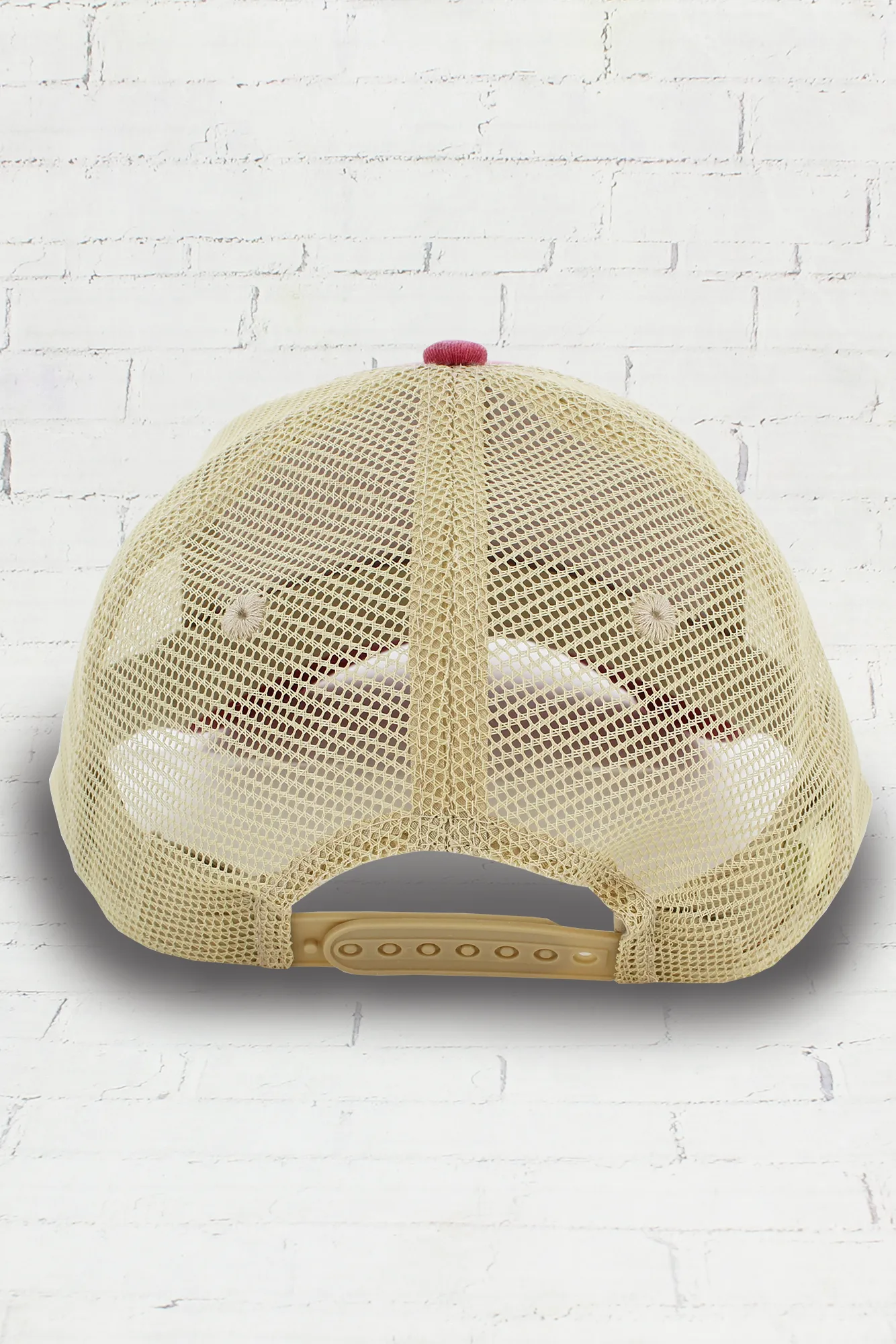 Distressed Ollie Trucker Cap, Nautical Red and Tan