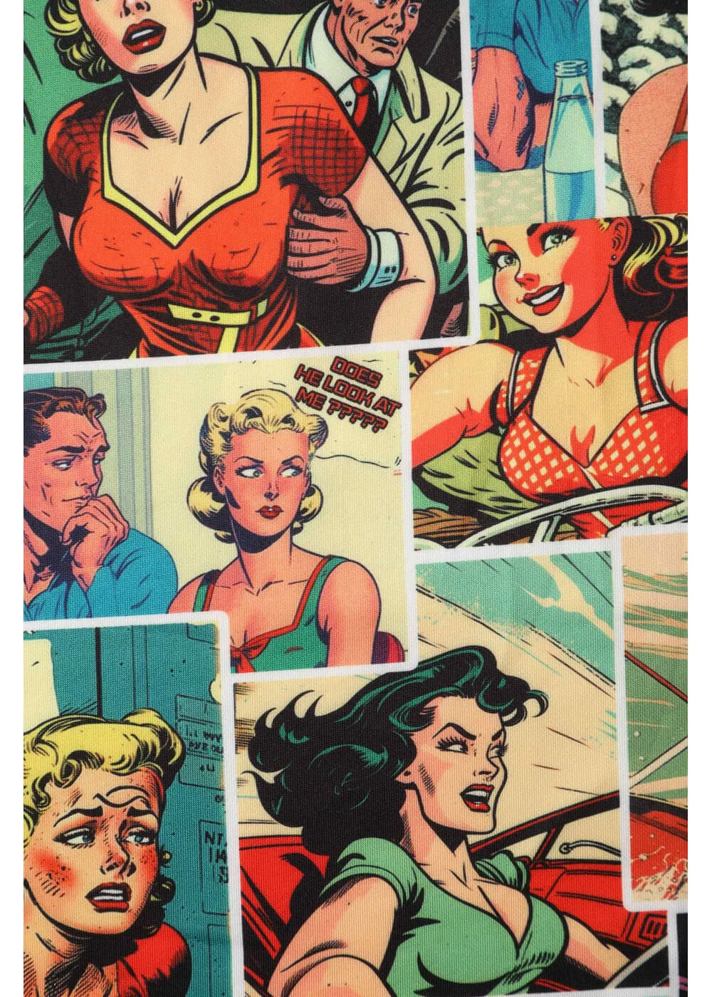 Dolly & Dotty Amanda Vintage Comic 50's Swing Dress Multi