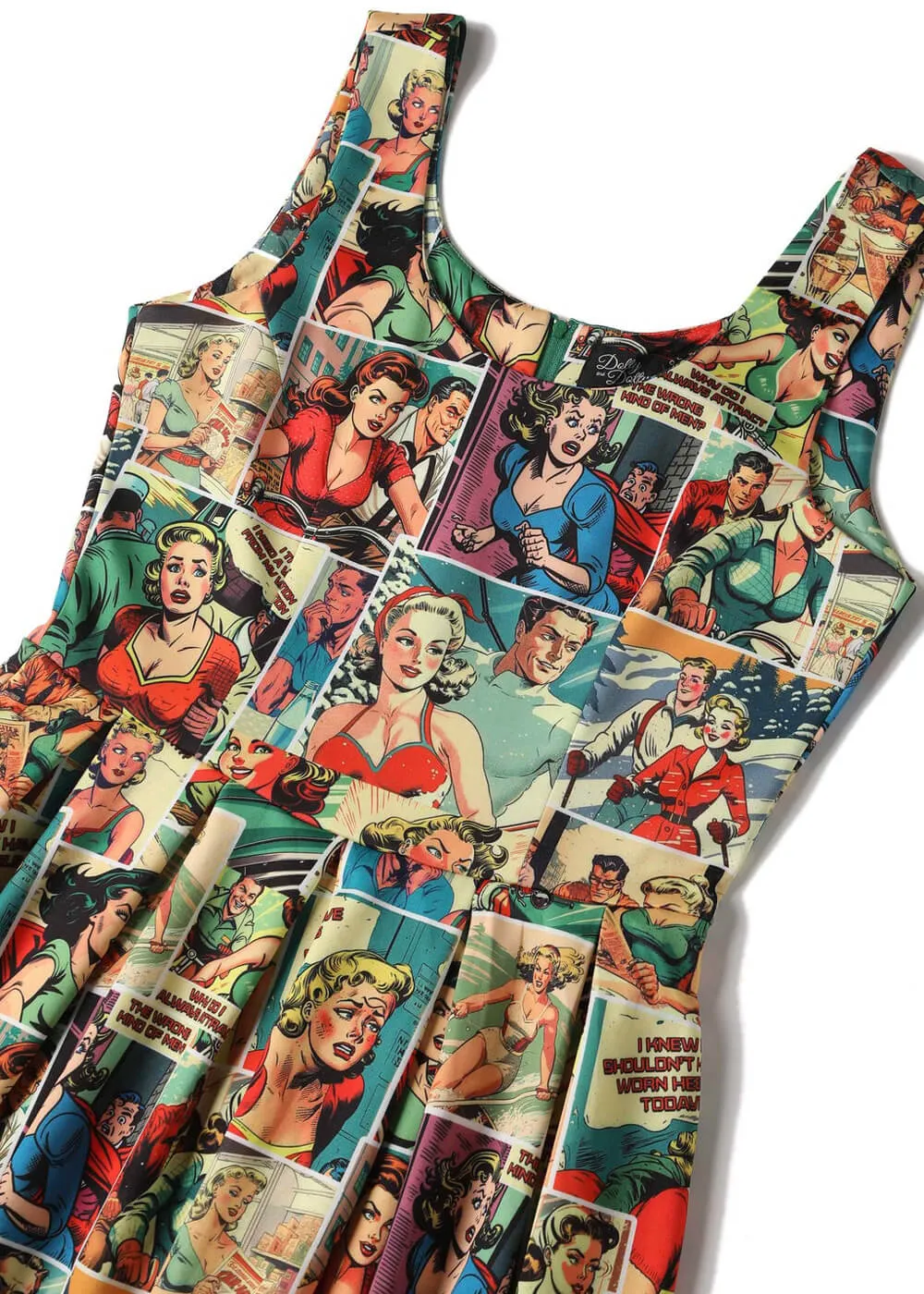 Dolly & Dotty Amanda Vintage Comic 50's Swing Dress Multi