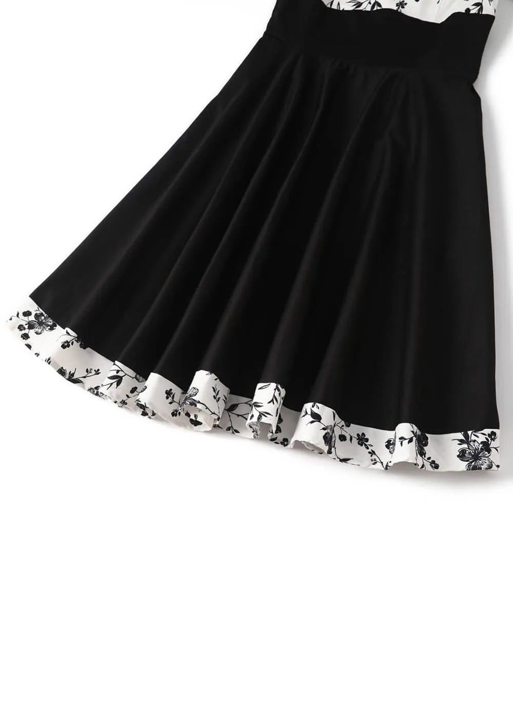 Dolly & Dotty Darlene Rose 50's Swing Dress Black White
