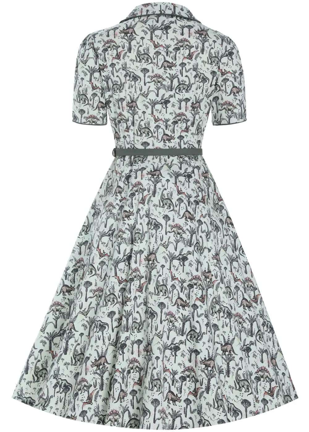 Dolly & Dotty Penelope Dinosaur Forest 50's Swing Dress Green