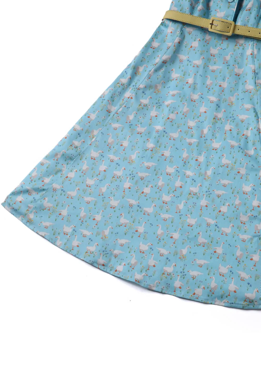 Dolly & Dotty Penelope Duck Farm  50's Swing Dress Light Blue