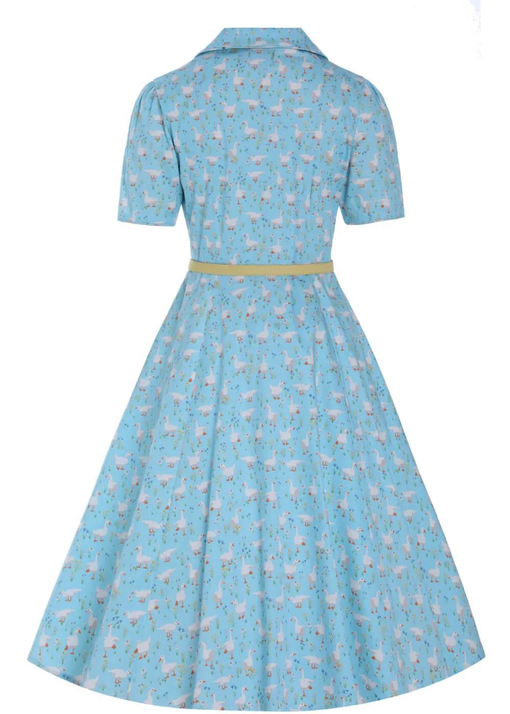 Dolly & Dotty Penelope Duck Farm  50's Swing Dress Light Blue