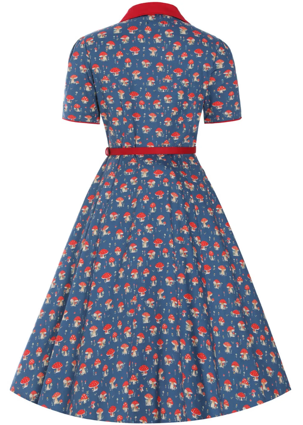 Dolly & Dotty Penelope Mushroom 50's Swing Dress Blue